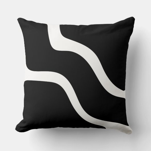 白黒スムーズシェイプパターンアーシンプルト クッション (正面)