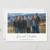 白黒スメリークリススマスファミリー写真 シーズンカード (正面)