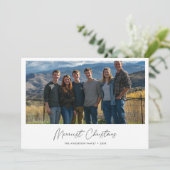 白黒スメリークリススマスファミリー写真 シーズンカード (スタンド正面)