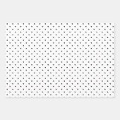 白黒スモール水玉模様パーティーまたはクリスマス ラッピングペーパーシート (正面2)