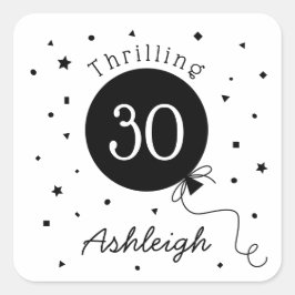白黒スリリング30歳の誕生日 スクエアシール