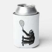 白黒スロクラシックスとテニスラケット 缶クーラー (缶正面)