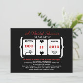 白黒スロットマシンブライダルシャワー 招待状 (スタンド正面)