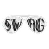 白黒スワッグパーティー眼鏡 アビエーターサングラス (正面)