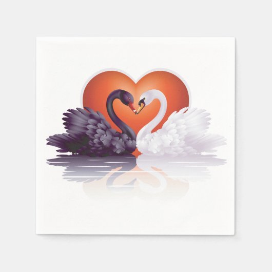 白黒スワンス紙ナプキンス スタンダードカクテルナプキン (正面)