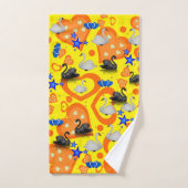 白黒スワンズ手洗い手洗いタオルのセット バスタオルセット (ハンドタオル)