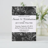 白黒スワーモダンルデザイン 招待状 (スタンド正面)