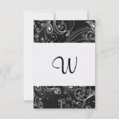 白黒スワーモダンルデザイン 招待状 (裏面)