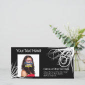 白黒スワールの卒業フォトカード 案内状 (スタンド正面)