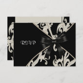 白黒スワールバースデーパーティーSVP 出欠カード (正面/裏面)