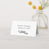 白黒スワールフローリフォーマルッシュ プレイスカード (裏面)