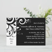 白黒スワール企業のパーティの招待状 招待状 (スタンド正面)