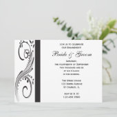 白黒スワール婚約パーティ 招待状 (スタンド正面)