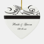 白黒スワール婚約 セラミックオーナメント (裏面)