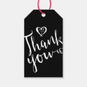 白黒スワール結婚式の引き出物サンキューギフトラベル ギフトタグ (正面)