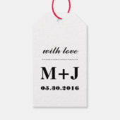 白黒スワール結婚式の引き出物サンキューギフトラベル ギフトタグ (裏面)