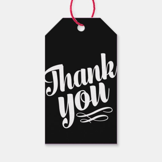 白黒スワール結婚式の引き出物サンキューギフトラベル ギフトタグ (正面)