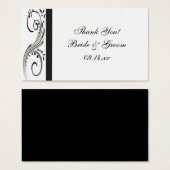 白黒スワール結婚式の引き出物ラベル (正面&裏面)