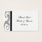 白黒スワール結婚式の引き出物ラベル (正面)