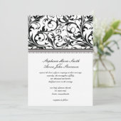 白黒スワール結婚式招待状 招待状 (スタンド正面)
