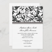 白黒スワール結婚式招待状 招待状 (正面/裏面)