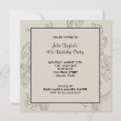 白黒スワール40th誕生日パーティの招待状 招待状 (裏面)