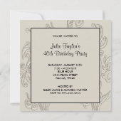 白黒スワール40th誕生日パーティー 招待状 (裏面)