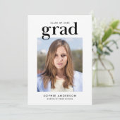 白黒セリフフォト 卒業パーティー 招待状 (スタンド正面)