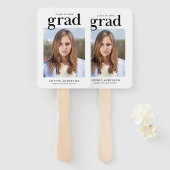 白黒セリフ写真卒業ハンドファン ハンドファン (正面&裏面)