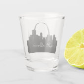 白黒セントルイスのスカイライン ショットグラス (裏面)