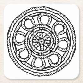 白黒セーリングをテーマにした紙コースター スクエアペーパーコースター