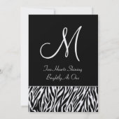 白黒ゼブラのメタ結婚リック紙 招待状 (裏面)