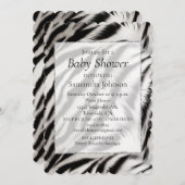 白黒ゼブラアニマルプリントサファリ 招待状 (正面/裏面)