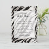 白黒ゼブラアニマルプリントサファリ 招待状 (スタンド正面)