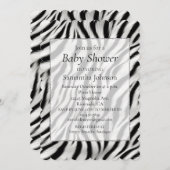 白黒ゼブラアニマルプリントサファリ 招待状 (正面/裏面)