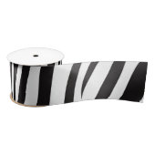 白黒ゼブラアニマルプリント サテンリボン (リール)