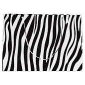 白黒ゼブラアニマルプリント ラージペーパーバッグ (裏面)
