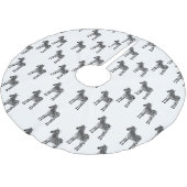 白黒ゼブラスクリスマス ブラッシュドポリエステルツリースカート (アングル)