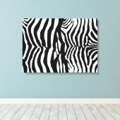 白黒ゼブラストライプウォールキャンバス キャンバスプリント (インサイチュ (ウッドフロア))