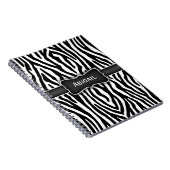 白黒ゼブラストライプノートブック ノートブック (右側)