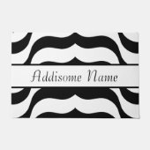 白黒ゼブラストライプ模様モダン枕 ドアマット (正面)