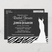 白黒ゼブラストライプ インビテーションポストカード (正面/裏面)