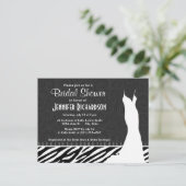 白黒ゼブラストライプ インビテーションポストカード (スタンド正面)