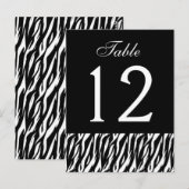 白黒ゼブラテーブル番号組12の一部 ポストカード (正面/裏面)