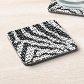 白黒ゼブラバイナリコード コースター (左側)