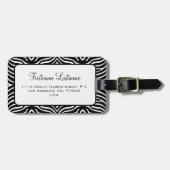 白黒ゼブラパターンカスタマイズ ラゲッジタグ (正面横)