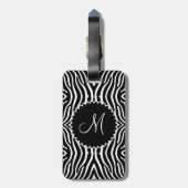 白黒ゼブラパターンカスタマイズ ラゲッジタグ (裏面縦)