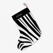 白黒ゼブラパターン スモールクリスマスストッキング (裏面 (吊り時))