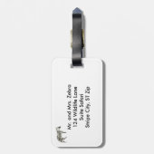 白黒ゼブラパーソナライズされたラゲッジタグ ラゲッジタグ (裏面縦)