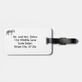 白黒ゼブラパーソナライズされたラゲッジタグ ラゲッジタグ (裏面横)